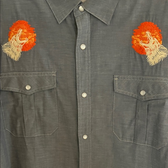 Howler Brothers Gray Shirt with Orange Embroidery - Picture 5 of 9